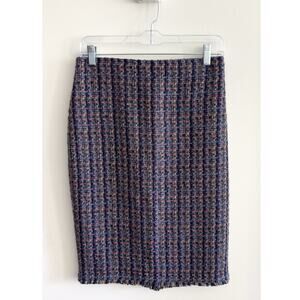 Ann Taylor: Women's Tweed, Fringe Hem, Pencil Skirt (size 2)